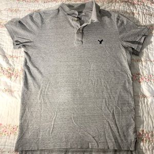 American Eagle Outfitters Gray Core Flex Polo - Size Small